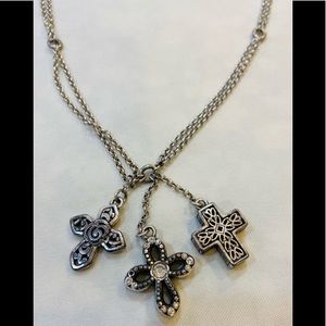 Brighton Necklace - Trio of Crosses